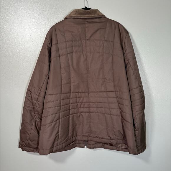 Lands' End Brown Fleece Lined Quilted Puffer Jacket - 18/20 - Women's Plus Size - Picture 6 of 6